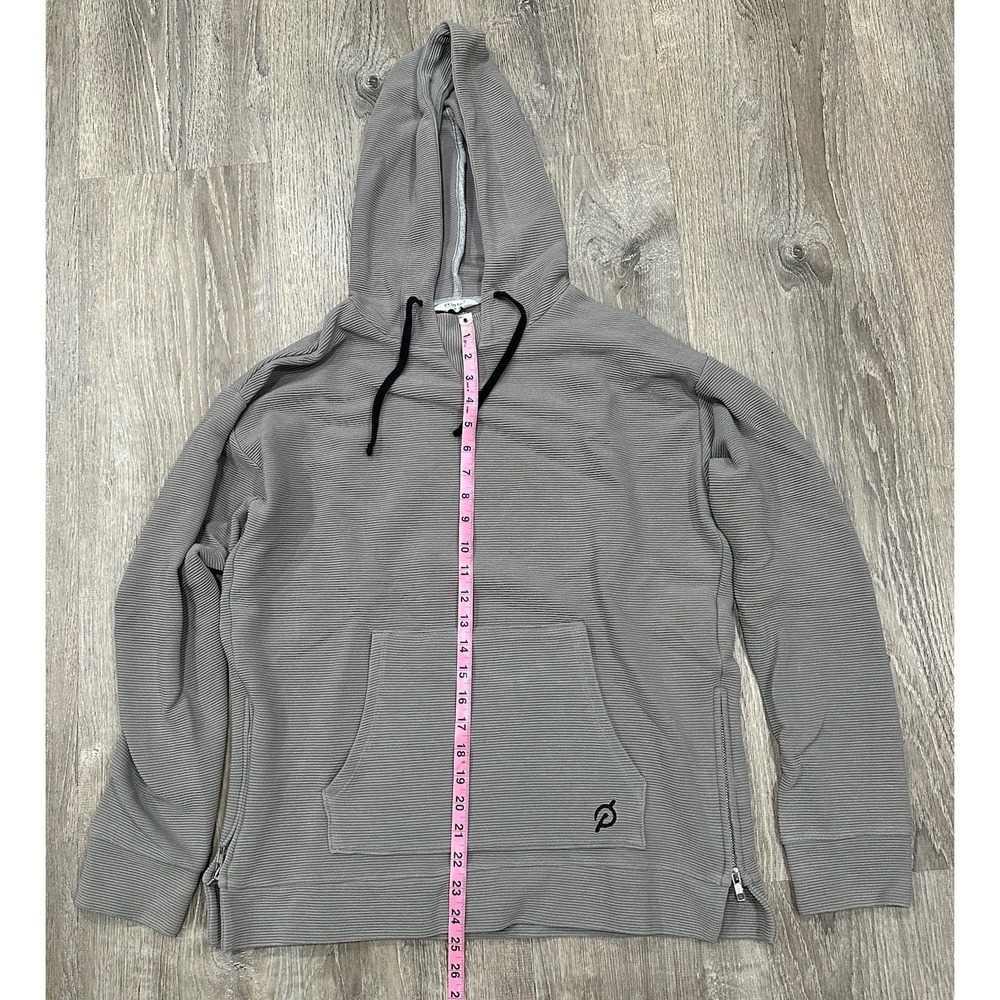 Peloton Men's Gray Grey Hoodie Hooded Sweatshirt Ribbed Performance Medium M - Picture 3 of 11